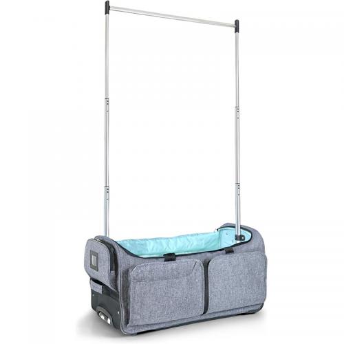 Dance bag with hangers-Large grey travel bag with rollers