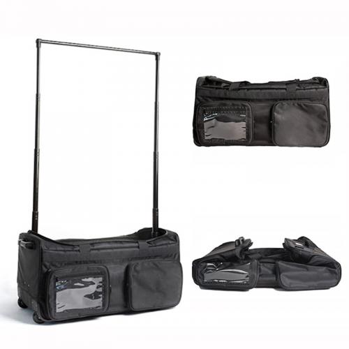 Dance bag with hangers-Large black travel bag with rollers